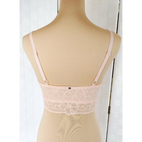 Pink by VS Size M(D-DD) Medallion Lace Bralette Victoria’s Secret Pushup Floral - Picture 3 of 14